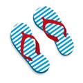 Beach sneakers. Colorful icon on a white background. Flat design style. Royalty Free Stock Photo